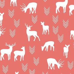 Deer Silhouette in Living Coral