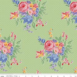 Floral Pindot in Green
