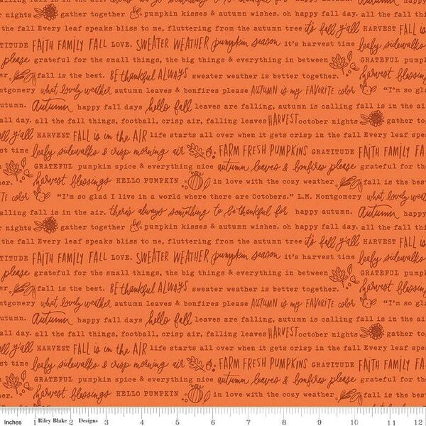 Autumn Words in Orange