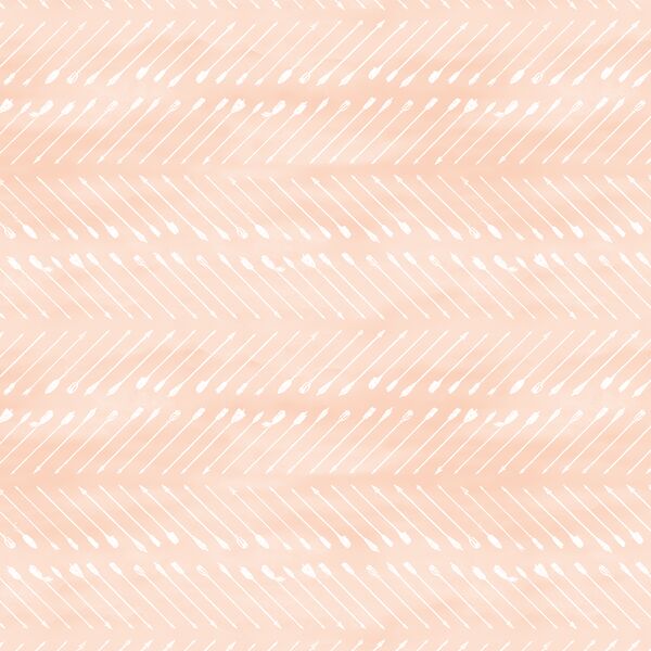 Chevron Arrows in White on Barely Blush Wash
