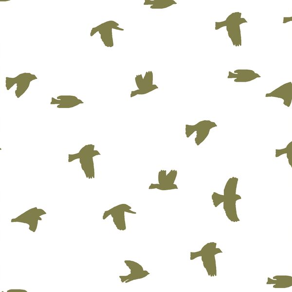 Flock Silhouette in Jungle on White