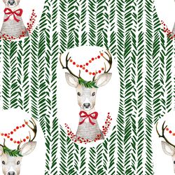 Fancy Holiday Deer in Wintergreen