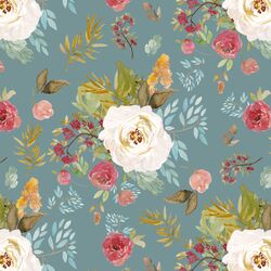 Rustic Blooms in Rainy Blue