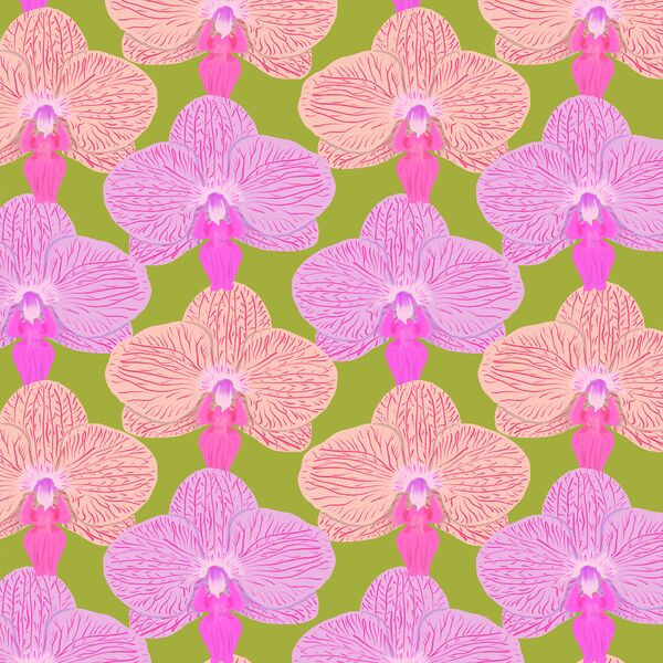 Orchid in Parrot Green