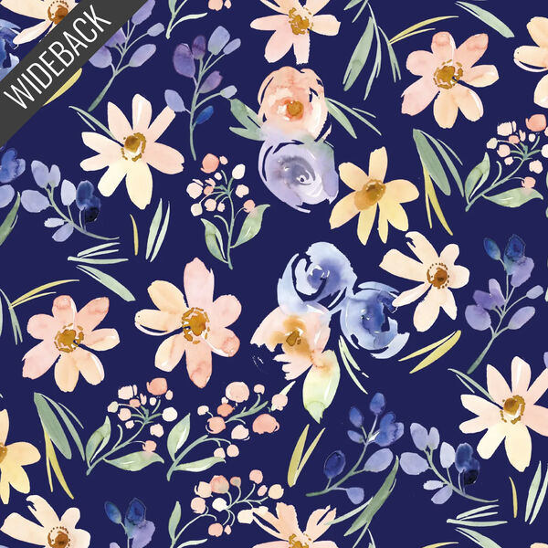 Floral Wideback in Navy