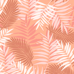 Palm Fronds in Wild Coral