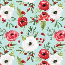 Winter Roses in Aqua