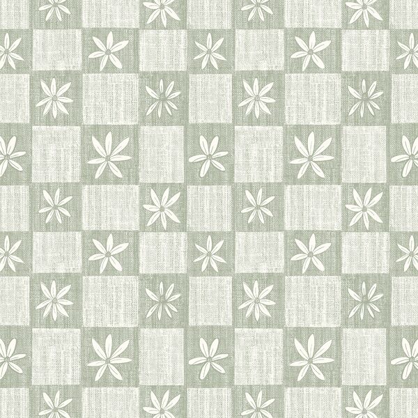 Daisy Checkers in Thyme Green