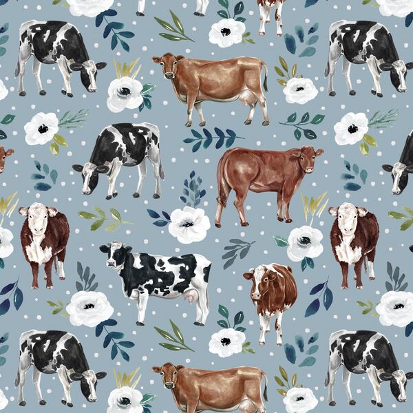 Garden Cows in Slate Blue
