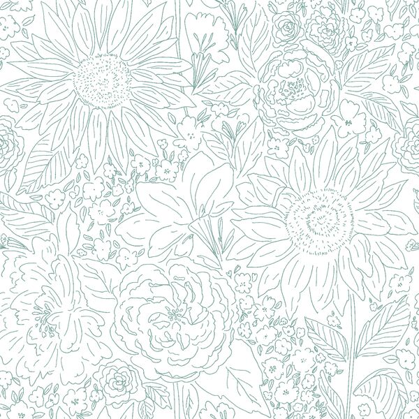 Paperie in Ocean Green on White