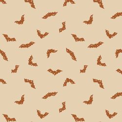 Halloween Bats in Light Beige and Rust Red