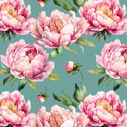 Bouquet of Peonies in Pond Blue