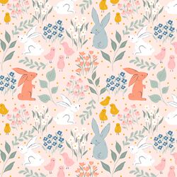 Bunnies and Chicks in Pearl Pink
