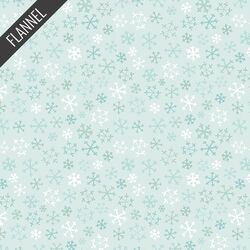 Snowflakes Flannel in Light Teal