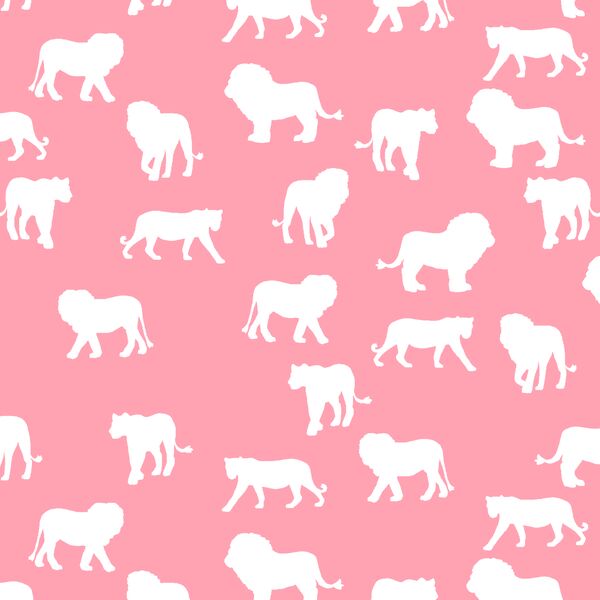 Lion Silhouette in Rose Pink