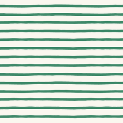 Winter Stripe in Crisp Green on Cream