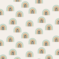 Small Retro Rainbows in Green and Mustard