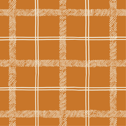 Large Textured Tartan in Burnt Orange