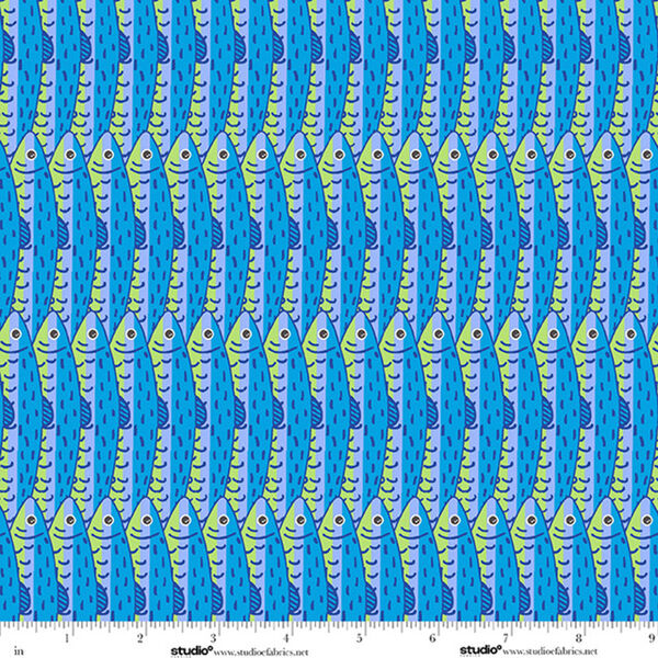 Stacked Sardines in Cyan