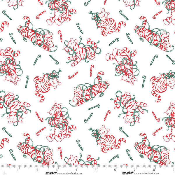 Peppermint Tigers in White Red