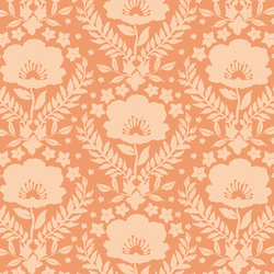 Royal Floral Silhouette in Coral Rose
