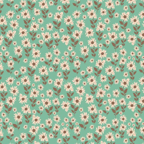 Daisy Field in Teal