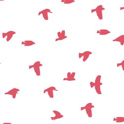 Flock Silhouette in Passion on White