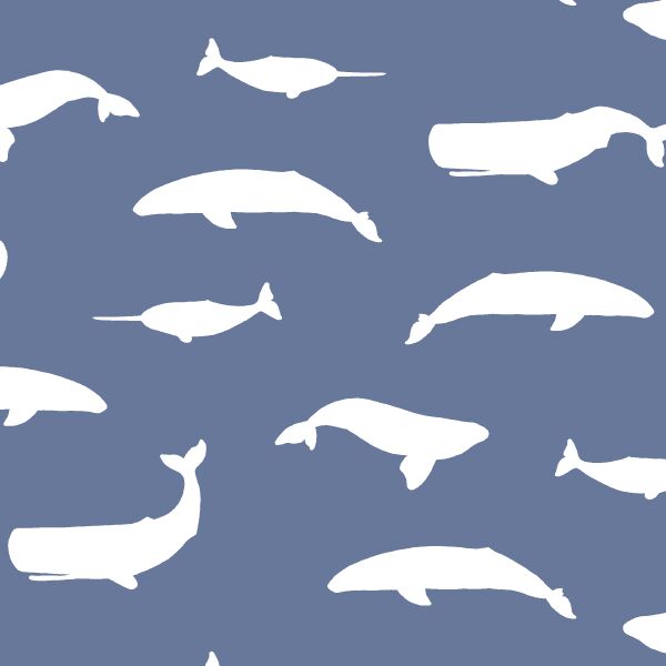 Whale Silhouette in Azurite
