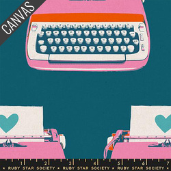 Typewriters Canvas in Teal