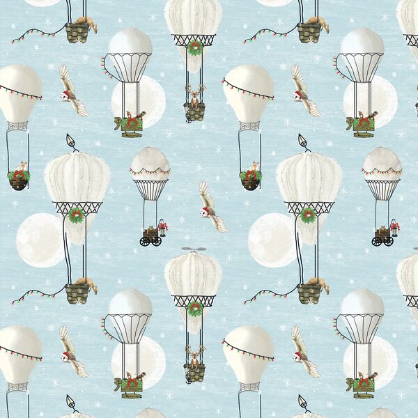 Christmas Balloon Ride in Ice Blue