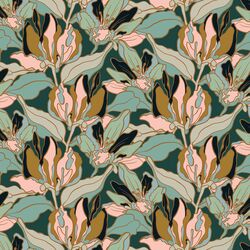 Lakeside Floral in Cascade Green