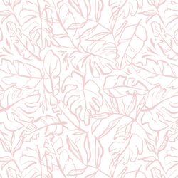 Palm Leaf in Pink Sand on White
