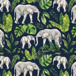 Jungle Elephant in Navy