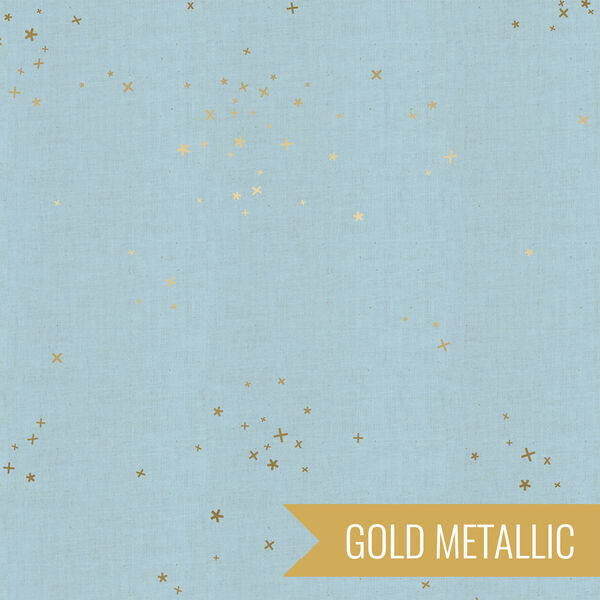 Freckles in Baby Blues Unbleached Metallic