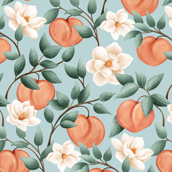 Peach Blooms in Clear Skies