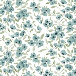 Blooming Vines in Serene Blue