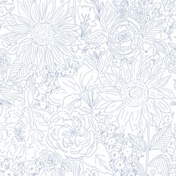 Paperie in Delphinium Blue on White