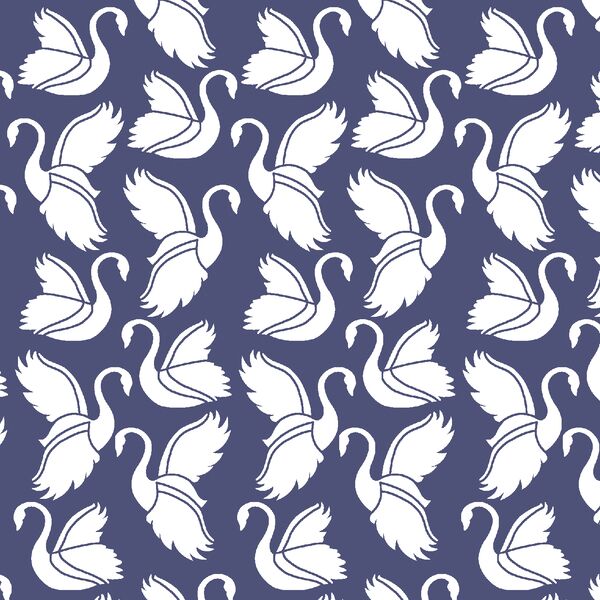 Swan Silhouette in Indigo