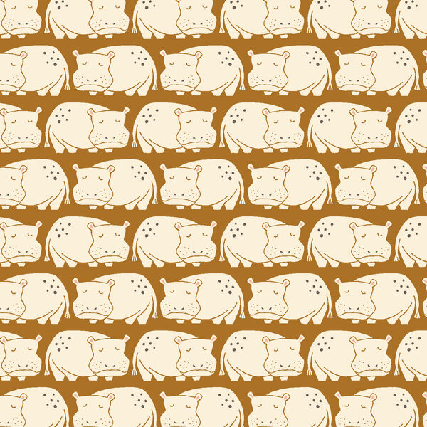 Weary Hippo in Umber