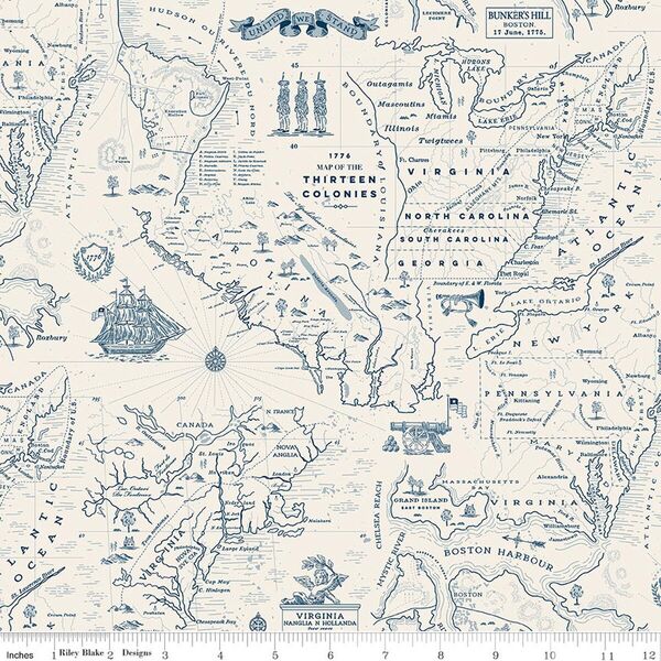 Colonial Map in Cream