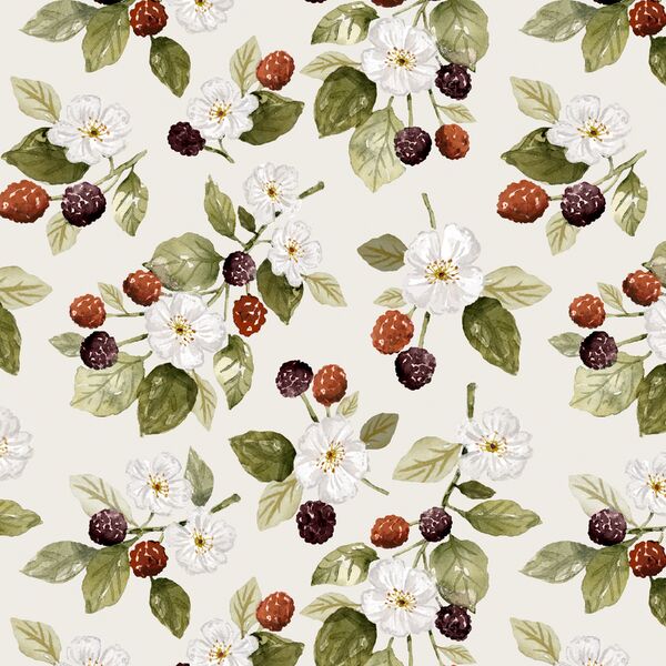 Raspberry Garden in Off White