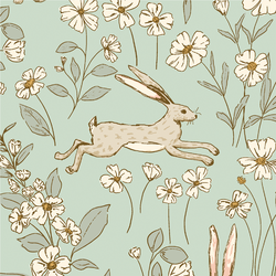 Large Hares in Spring Green