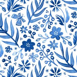 Large Flutter Floral in Azure