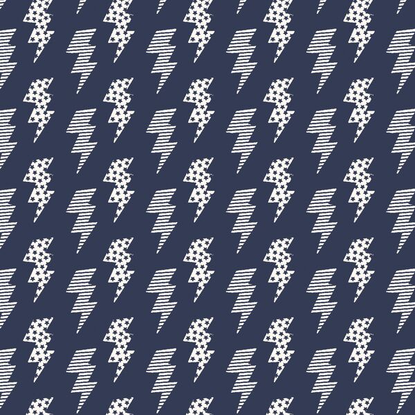 Lightning Bolts in Ink Blue
