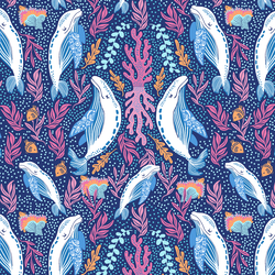 A Whale Dream in Blue Depths