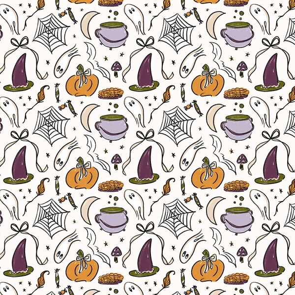 Cottagecore Damask in Halloween