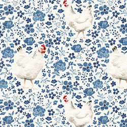 Country Floral Chickens in Delft