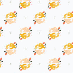 Floral Postage in Ivory