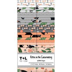 Kitties in the Conservatory 2.5" Strip Roll