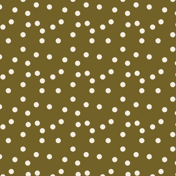 Polka Dot in Cream on Olive